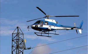 Inspection des lignes 20000 volts - Survols en hélicoptère